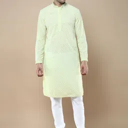 Anouk Ethnic Motifs Embroidered Chikankari Cotton Straigth Kurta-picture-45