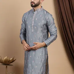 Anouk Floral Embroidered Thread Work Cotton Silk Straight Kurta-image-72