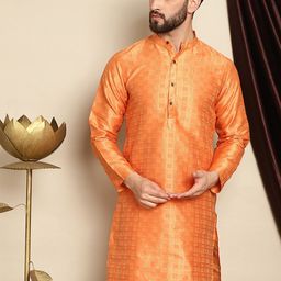 Anouk Woven Design Jacquard Silk Cotton Straight Kurta-picture-12
