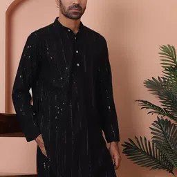 Anouk Geometric Embroidered Thread Work Straight Kurta-picture-17