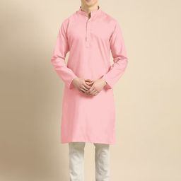 Anouk Pink Band Colllar Straight Kurta-image-71
