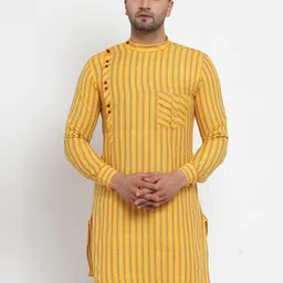 KLOTTHE Men Yellow Striped Kurta-picture-55