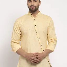 KLOTTHE Men Yellow Solid Kurta-image-44