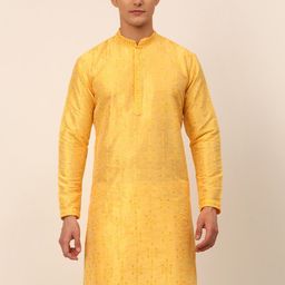 Jompers Men Yellow Thread Work Kurta-image-50