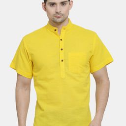 Enchanted Drapes Band Collar Cotton Kurta-image-59