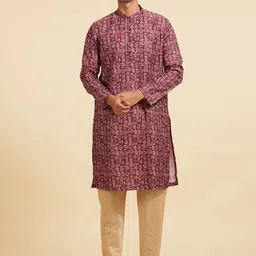 Diwas by Manyavar Men Printed Thread Work Kurta-picture-43