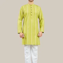 Studio Shringaar Men Printed Thread Work Kurta-image-24