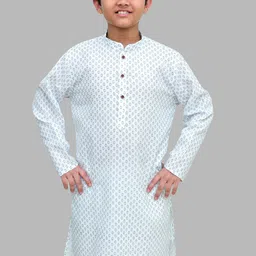 BAESD Boys Geometric Printed Mandarin Collar Straight Kurta-55
