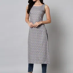 KALINI Women Grey Geometric Printed Kurta-picture-42