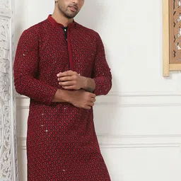 Anouk Men Geometric Printed Thread Work Kurta-picture-45