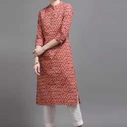 KALINI Women Maroon Geometric Printed Thread Work Kurta-picture-23