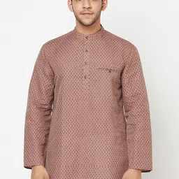 Fabindia Men Brown Geometric Printed Kurta-image-44
