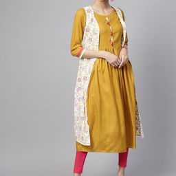 Pannkh Round Neck Floral Printed Cotton Kurta-image-47