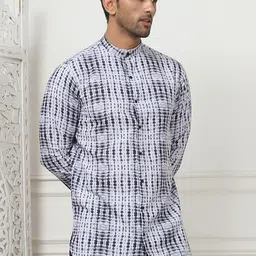 Jompers Abstract Printed Mandarin Collar Cotton Straight Kurta-23