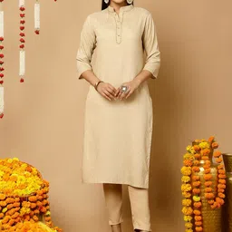 Jaipur Kurti Striped Straight Mandarin Collar Kurta-picture-49