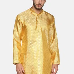 Sethukrishna Men Gold-Toned Thread Work Kurta-picture-38