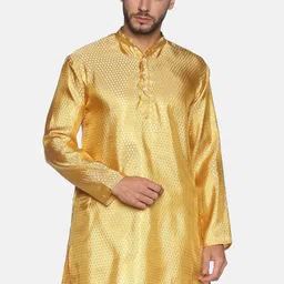 Sethukrishna Men Gold-Coloured Woven Design Kurta-picture-58