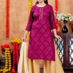 BAESD Girls Floral Thread Work Kurta-picture-15