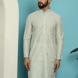 SOJANYA Geometric Woven Design Cotton Silk Straight Kurta-picture-52