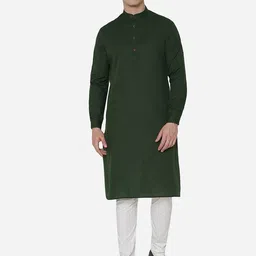 JADE BLUE Men Green Thread Work Kurta-picture-53