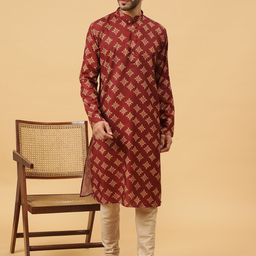 TABARD Geometric Printed Pure Cotton Straight Kurta-image-93