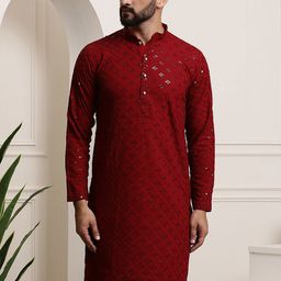 SOJANYA Sequin Embellished Pure Cotton Kurta-picture-58