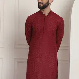 SOJANYA Geometric Embroidered Pure Cotton Straight Kurta-picture-46