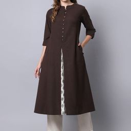 Pistaa Women Brown Kurta-picture-16