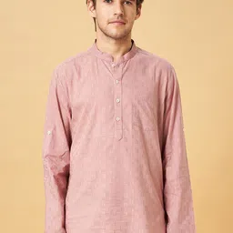 indus route by Pantaloons Ethnic Motifs Embroidered Cotton Kurta-52