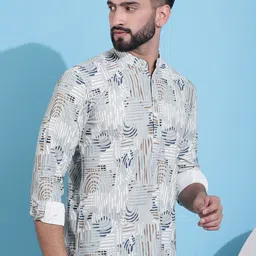 Jompers Ethnic Motifs Printed Corduroy Short Kurta-picture-51