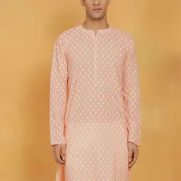 SHVAAS by VASTRAMAY Ethnic Motifs Printed Mandarin Collar Cotton Straight Kurta-image-36