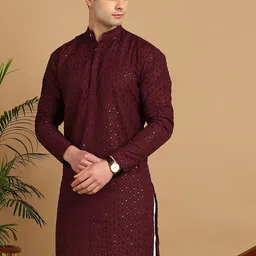 FUBAR Men Geometric Thread Work Kurta-picture-11