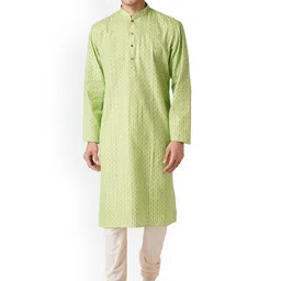 ZOIS Men Geometric Thread Work Kurta-image-72