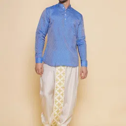 Sethukrishna Self Design Mandarin Collar Thread Work Kurta-37