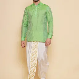 Sethukrishna Self Design Mandarin Collar Thread Work Kurta-41