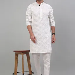 Jompers Geometric Embroidered Mandarin Collar Sequined Kurta-picture-16