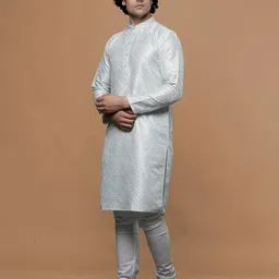 MAAHI FABS Mandarin Collar Long Sleeves Geometric Print Kurta-4