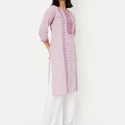 max Women Geometric Thread Work Kurta-99