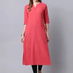 Pistaa Women Peach-Coloured Thread Work Kurta-29