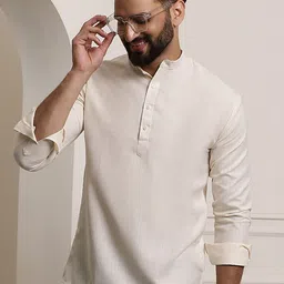 SOJANYA Mandarin Collar Roll Up Sleeves Kurta-picture-44