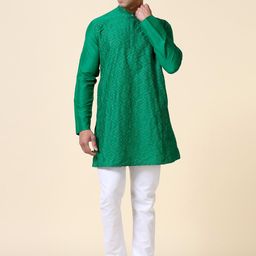 TATTVA Mandarin Collar Woven Design Straight Kurta-image-56