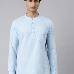 THE SOUL PATROL Band Collar Long Sleeves Cotton Kurta-picture-38