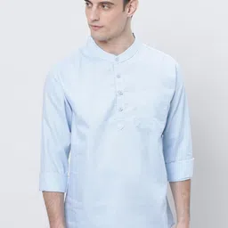 THE SOUL PATROL Mandarin Collar Long Sleeves Cotton Straight Kurta-picture-39