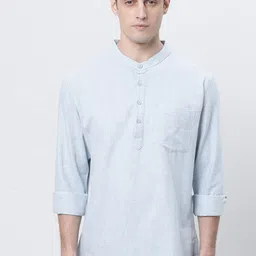 THE SOUL PATROL Mandarin Collar Long Sleeves Cotton Straight Kurta-picture-43