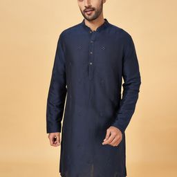 indus route by Pantaloons Men Embroidered Thread Work Mandarin Collar Kurta-picture-48
