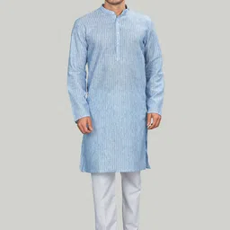 Authentics Men Checked Flared Sleeves Chikankari Kurta-58