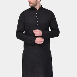 SG LEMAN Men Black Cotton Kurta-image-93