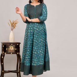 A&K Ethnic Motifs Printed Notch Neck Anarkali Kurta-picture-38