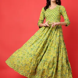 WOMENCLICK Women Floral Printed Floral Anarkali Kurta-image-27