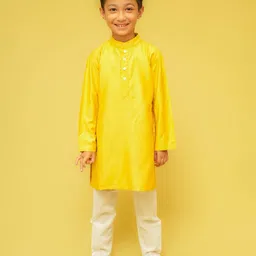 Klephant Boys Mandarin Collar Straight Silk Kurta-picture-16